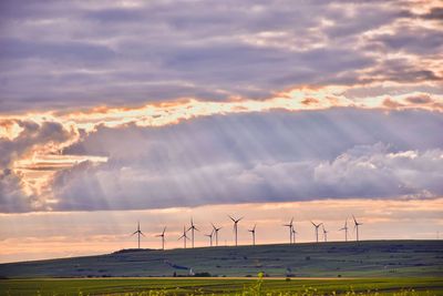 Scenic view of field against sky during sunset