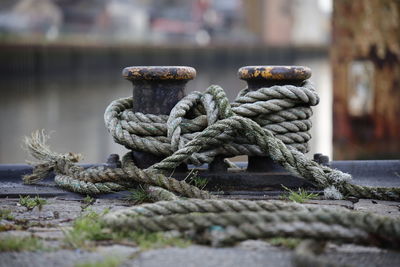 Close-up of rope tied