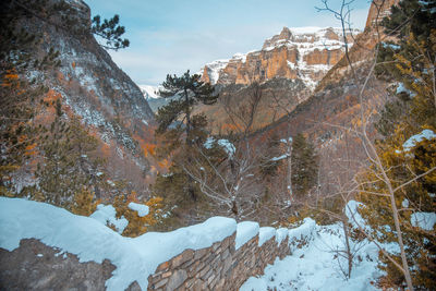 Snow covered mountain against sky