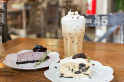 Close-up of cake on table