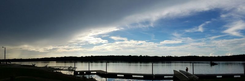 Panoramic view of lake against sky