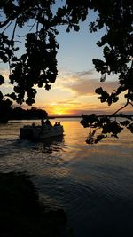 Scenic view of sea at sunset