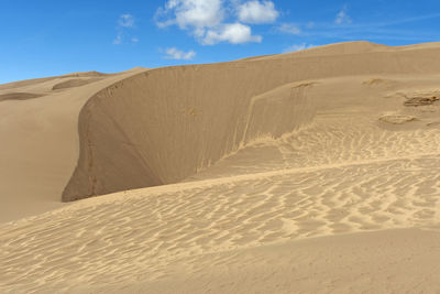 Shifting sand patterns in the dunes in great sand dunes national park in colordao