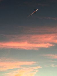 Low angle view of sky at sunset