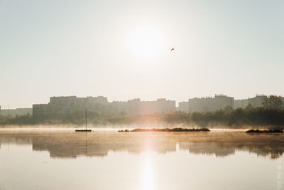 Idyllic view of lake against sky