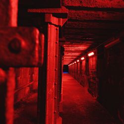 Illuminated corridor of building