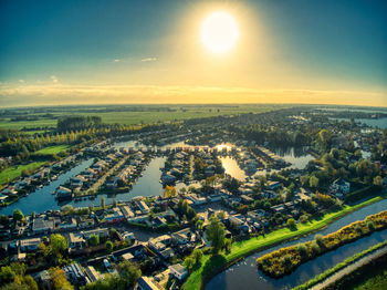 Vinkeveen aerial view sunny day of summer