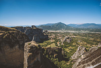 Aerial view of a mountain range