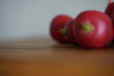 Close-up of apples on table