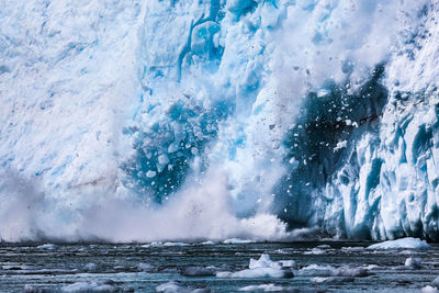 Water splashing in sea