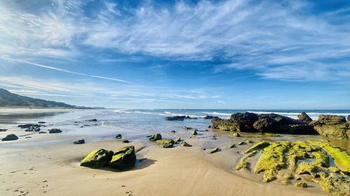 Scenic view of beach against sky