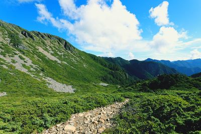 Scenic view of mountains against sky