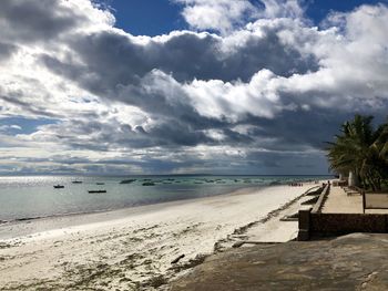 Scenic view of beach against sky