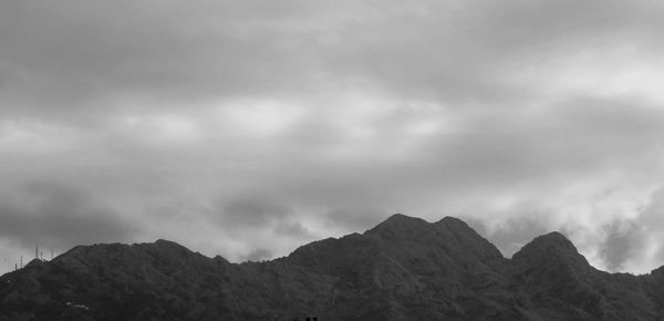 Low angle view of mountains against sky