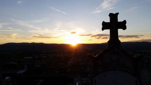 View of church against sky at sunset