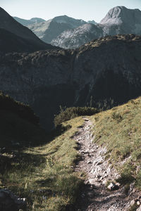 Scenic view of mountains against sky