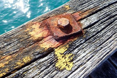 Close-up of rusty wood