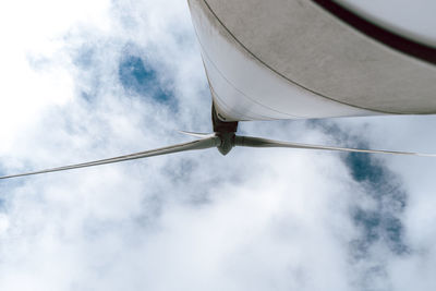 Low angle view of sailboat against sky