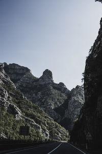 Scenic view of mountains against clear sky