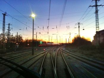 Railroad track at sunset