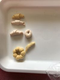 High angle view of food on table