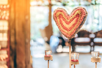 Close-up of heart shape decoration