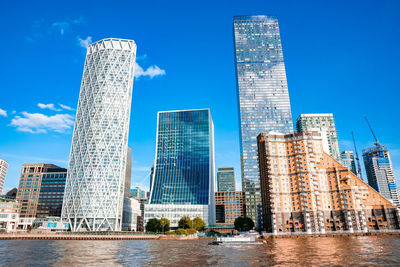 Close up view of the skyscrapers in london, uk.