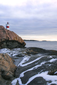 View of lighthouse at seaside