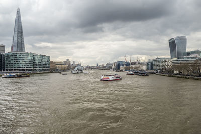 Aerial view of the thames river