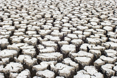 Dried and cracked ground soil texture