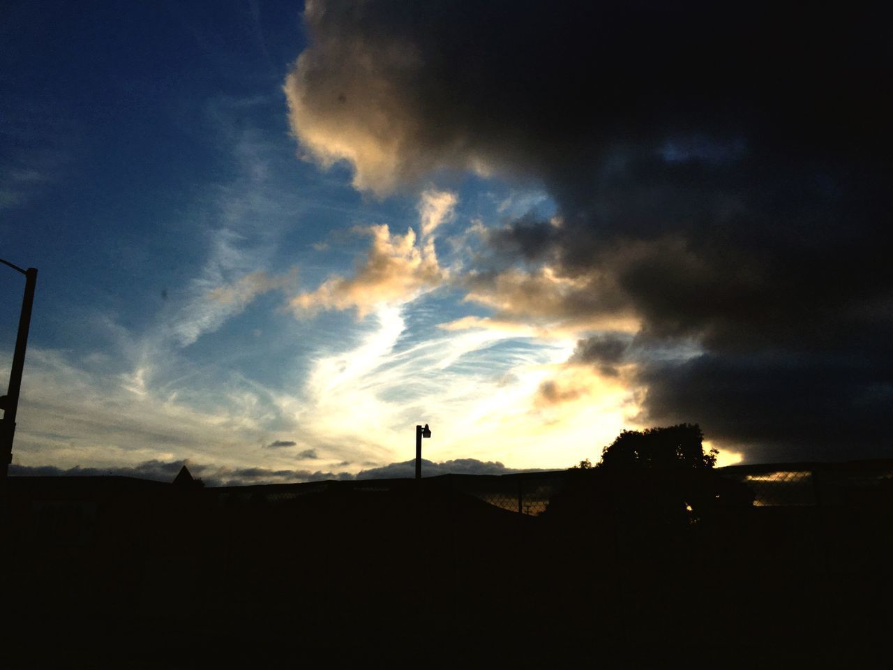 SILHOUETTE OF BUILDING AGAINST SKY DURING SUNSET