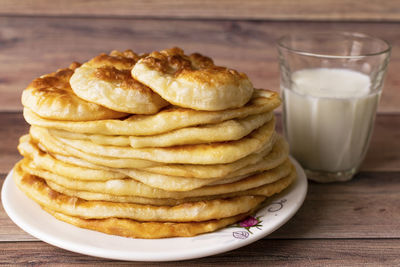 Close-up of breakfast on table