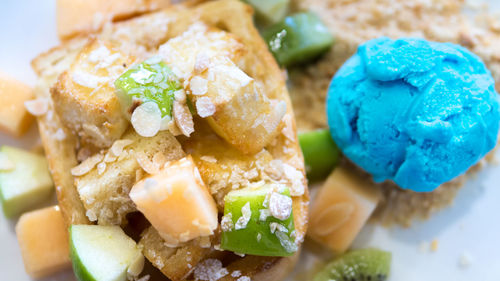 Close-up of ice cream in plate