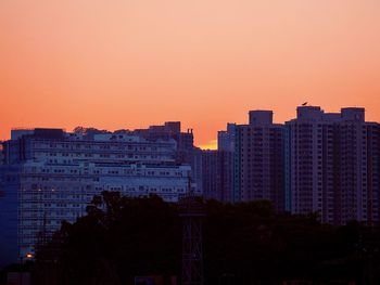 City lit up at dusk