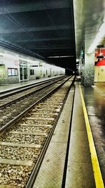 Train on railroad station platform