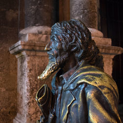 Close-up of statue at cemetery