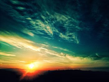 Silhouette of landscape at sunset