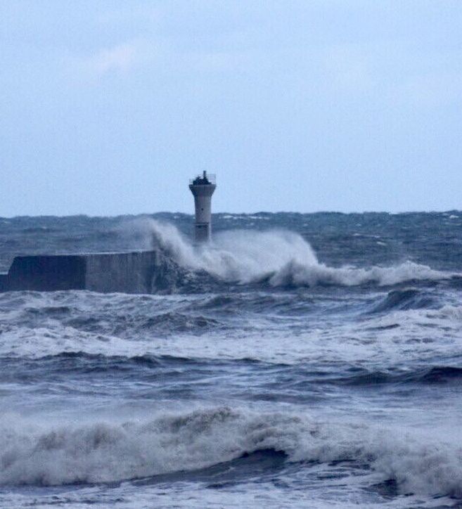 打ちつける波