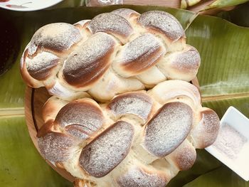 Close-up of hand holding bread