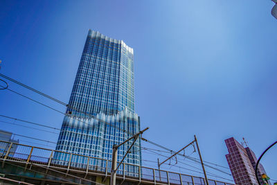 Low angle view of modern buildings against sky