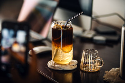 Close-up of drink on table