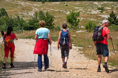 Group of senior hikers in velebit mountain, croatia