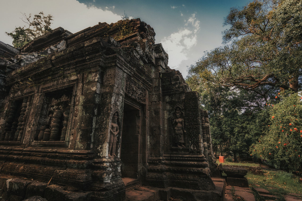 LOW ANGLE VIEW OF OLD RUIN TEMPLE