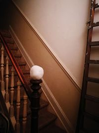 High angle view of spiral staircase