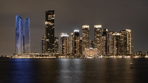 Illuminated city at night
