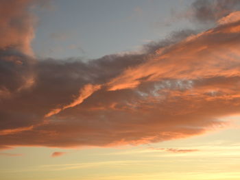 Low angle view of dramatic sky during sunset