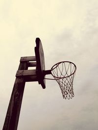 Low angle view of basketball hoop against sky