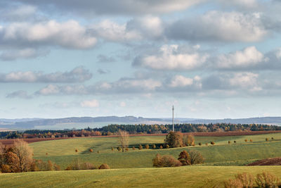 Scenic view of field against sky