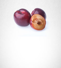 Close-up of apple against white background