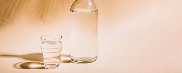 Close-up of glass of water on table